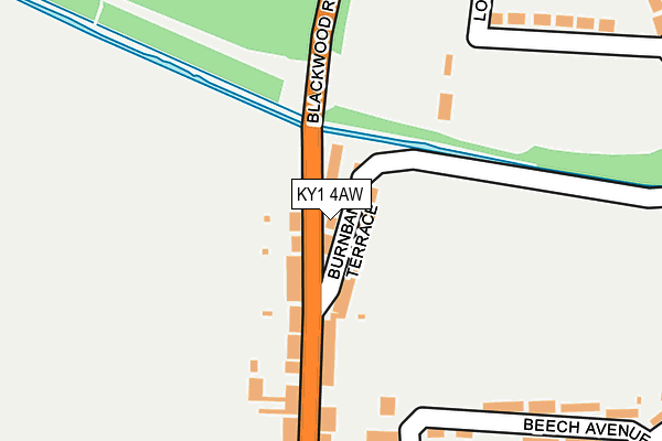 KY1 4AW map - OS OpenMap – Local (Ordnance Survey)