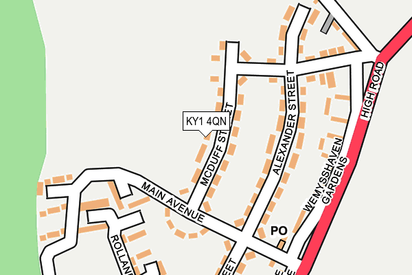 KY1 4QN map - OS OpenMap – Local (Ordnance Survey) KY1 4QN map - OS OpenMap – Local (Ordnance Survey)