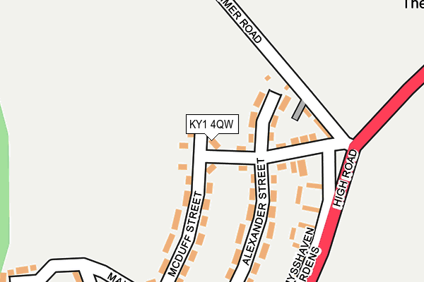 KY1 4QW map - OS OpenMap – Local (Ordnance Survey) KY1 4QW map - OS OpenMap – Local (Ordnance Survey)