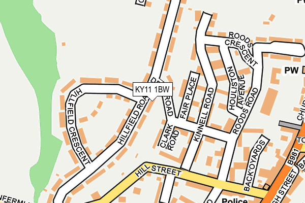 KY11 1BW map - OS OpenMap – Local (Ordnance Survey) KY11 1BW map - OS OpenMap – Local (Ordnance Survey)