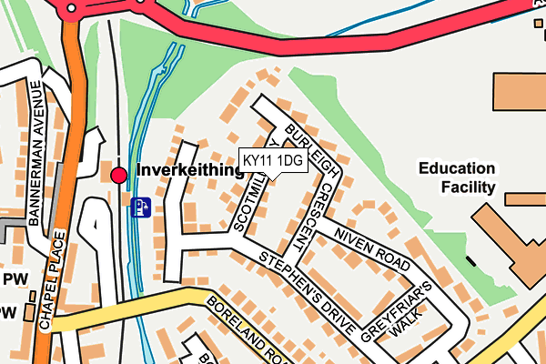 KY11 1DG map - OS OpenMap – Local (Ordnance Survey)
