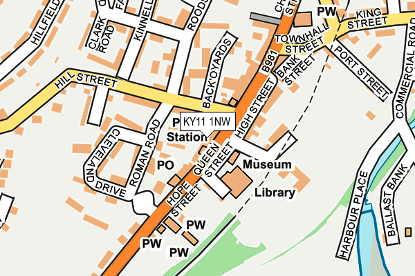 KY11 1NW map - OS OpenMap – Local (Ordnance Survey)