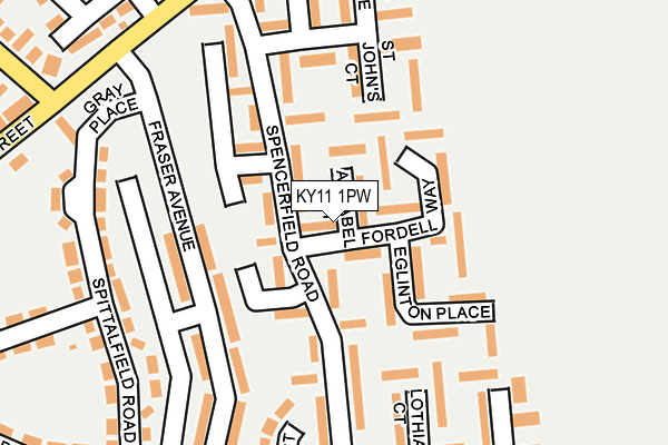 KY11 1PW map - OS OpenMap – Local (Ordnance Survey)