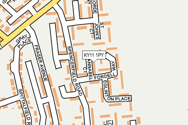 KY11 1PY map - OS OpenMap – Local (Ordnance Survey) KY11 1PY map - OS OpenMap – Local (Ordnance Survey)
