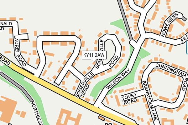 KY11 2AW map - OS OpenMap – Local (Ordnance Survey) KY11 2AW map - OS OpenMap – Local (Ordnance Survey)