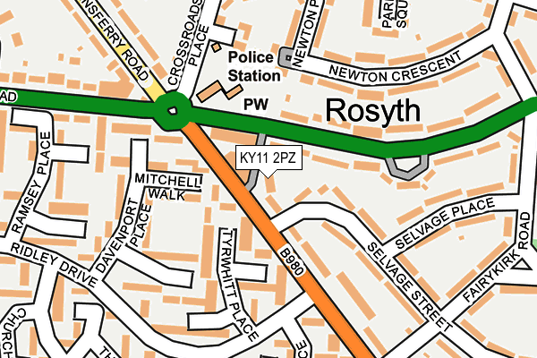 KY11 2PZ map - OS OpenMap – Local (Ordnance Survey) KY11 2PZ map - OS OpenMap – Local (Ordnance Survey)