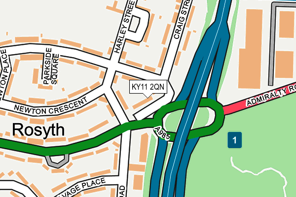 KY11 2QN map - OS OpenMap – Local (Ordnance Survey) KY11 2QN map - OS OpenMap – Local (Ordnance Survey)