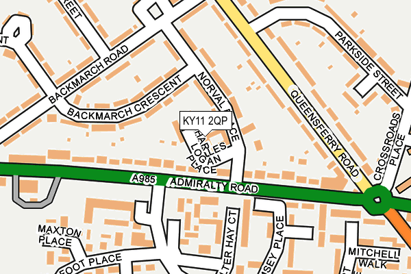 KY11 2QP map - OS OpenMap – Local (Ordnance Survey) KY11 2QP map - OS OpenMap – Local (Ordnance Survey)