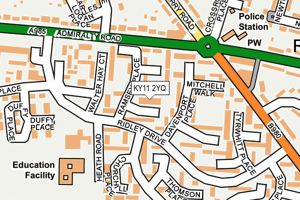 KY11 2YQ map - OS OpenMap – Local (Ordnance Survey) KY11 2YQ map - OS OpenMap – Local (Ordnance Survey)