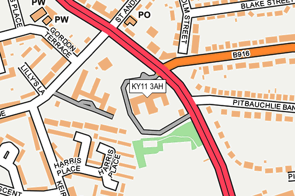 KY11 3AH map - OS OpenMap – Local (Ordnance Survey) KY11 3AH map - OS OpenMap – Local (Ordnance Survey)