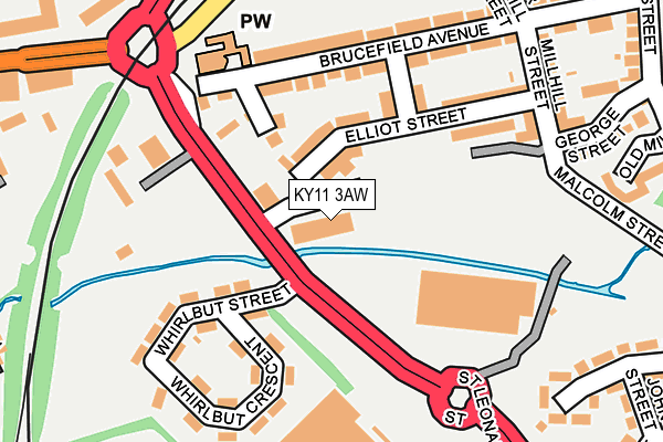 KY11 3AW map - OS OpenMap – Local (Ordnance Survey) KY11 3AW map - OS OpenMap – Local (Ordnance Survey)