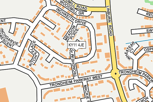 KY11 4JE map - OS OpenMap – Local (Ordnance Survey)