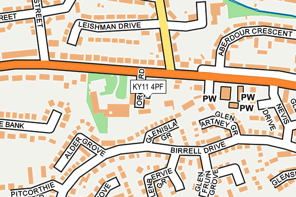 KY11 4PF map - OS OpenMap – Local (Ordnance Survey) KY11 4PF map - OS OpenMap – Local (Ordnance Survey)