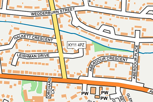 KY11 4PZ map - OS OpenMap – Local (Ordnance Survey) KY11 4PZ map - OS OpenMap – Local (Ordnance Survey)