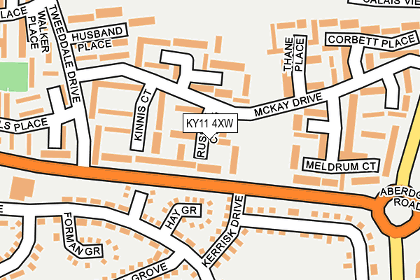 KY11 4XW map - OS OpenMap – Local (Ordnance Survey) KY11 4XW map - OS OpenMap – Local (Ordnance Survey)
