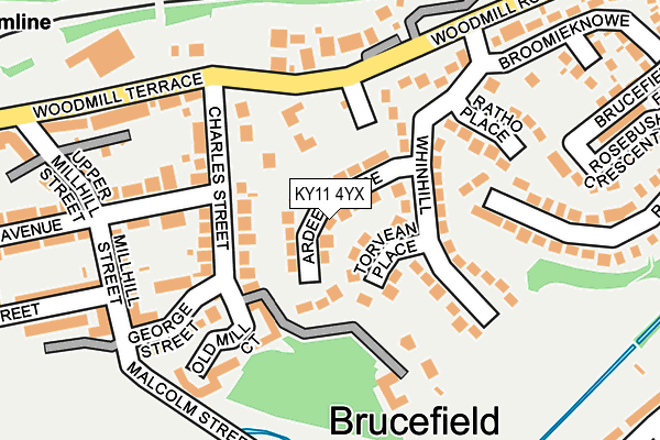 KY11 4YX map - OS OpenMap – Local (Ordnance Survey)
