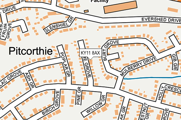 KY11 8AX map - OS OpenMap – Local (Ordnance Survey) KY11 8AX map - OS OpenMap – Local (Ordnance Survey)