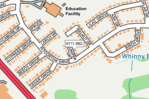 KY11 8BQ map - OS OpenMap – Local (Ordnance Survey) KY11 8BQ map - OS OpenMap – Local (Ordnance Survey)