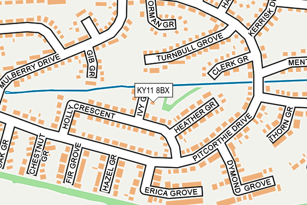 KY11 8BX map - OS OpenMap – Local (Ordnance Survey)