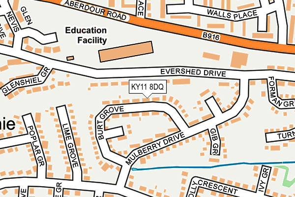 KY11 8DQ map - OS OpenMap – Local (Ordnance Survey)