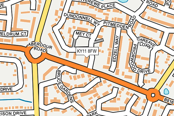 KY11 8FW map - OS OpenMap – Local (Ordnance Survey) KY11 8FW map - OS OpenMap – Local (Ordnance Survey)