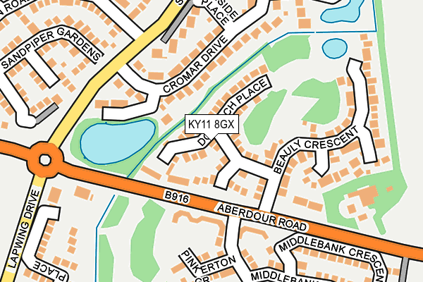 KY11 8GX map - OS OpenMap – Local (Ordnance Survey) KY11 8GX map - OS OpenMap – Local (Ordnance Survey)