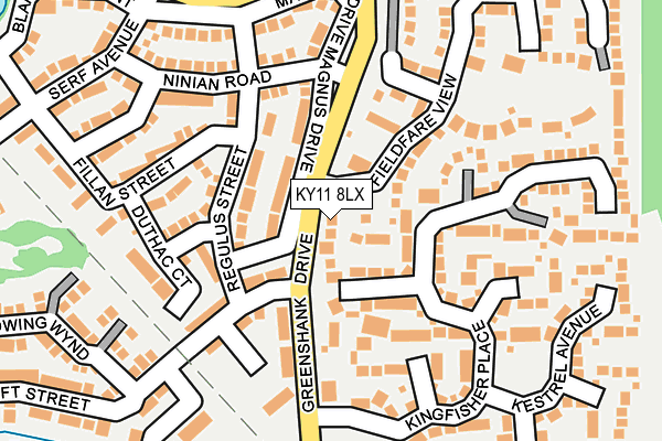 KY11 8LX map - OS OpenMap – Local (Ordnance Survey) KY11 8LX map - OS OpenMap – Local (Ordnance Survey)