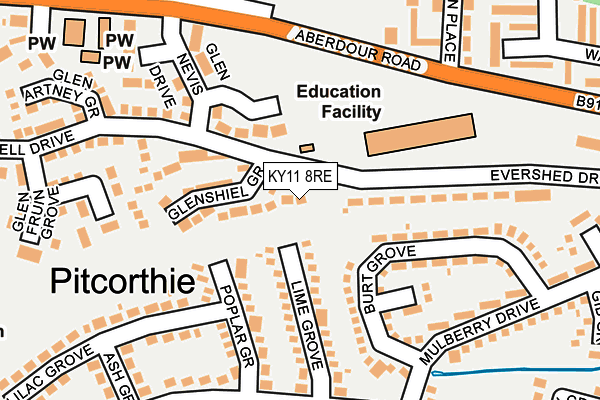 KY11 8RE map - OS OpenMap – Local (Ordnance Survey) KY11 8RE map - OS OpenMap – Local (Ordnance Survey)
