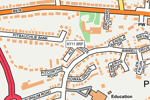 KY11 8RP map - OS OpenMap – Local (Ordnance Survey) KY11 8RP map - OS OpenMap – Local (Ordnance Survey)