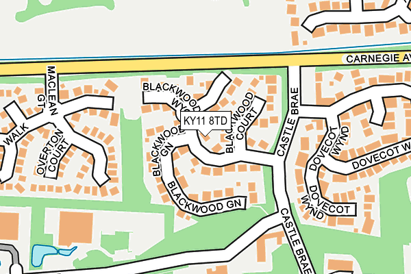 KY11 8TD map - OS OpenMap – Local (Ordnance Survey) KY11 8TD map - OS OpenMap – Local (Ordnance Survey)
