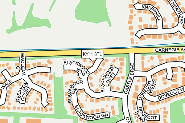 KY11 8TL map - OS OpenMap – Local (Ordnance Survey) KY11 8TL map - OS OpenMap – Local (Ordnance Survey)