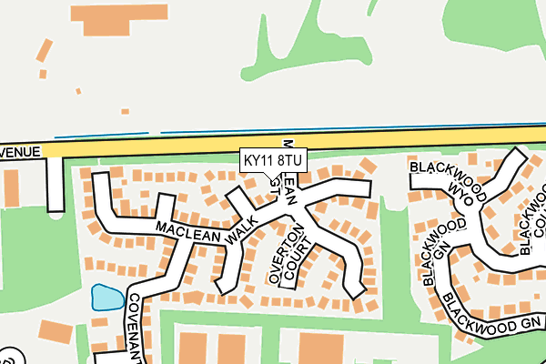 KY11 8TU map - OS OpenMap – Local (Ordnance Survey) KY11 8TU map - OS OpenMap – Local (Ordnance Survey)