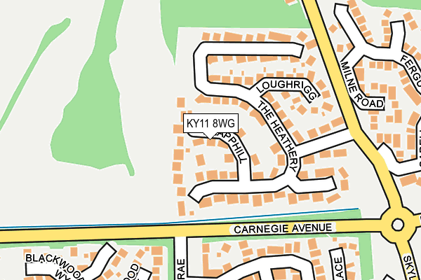 KY11 8WG map - OS OpenMap – Local (Ordnance Survey) KY11 8WG map - OS OpenMap – Local (Ordnance Survey)