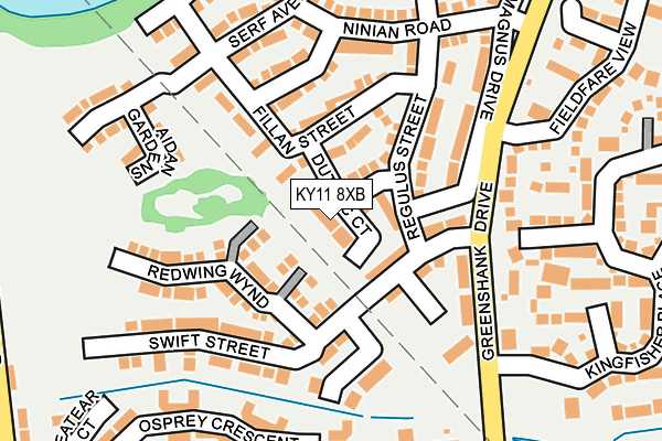 KY11 8XB map - OS OpenMap – Local (Ordnance Survey) KY11 8XB map - OS OpenMap – Local (Ordnance Survey)