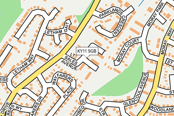 KY11 9GB map - OS OpenMap – Local (Ordnance Survey) KY11 9GB map - OS OpenMap – Local (Ordnance Survey)