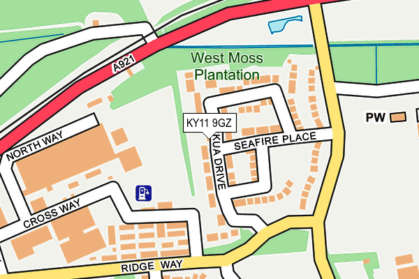 KY11 9GZ map - OS OpenMap – Local (Ordnance Survey) KY11 9GZ map - OS OpenMap – Local (Ordnance Survey)