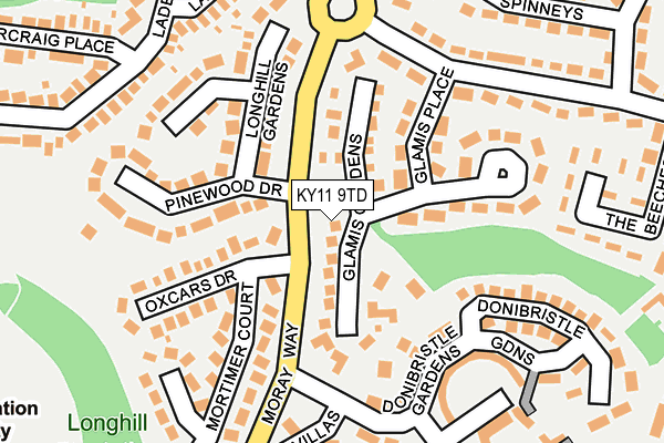 KY11 9TD map - OS OpenMap – Local (Ordnance Survey) KY11 9TD map - OS OpenMap – Local (Ordnance Survey)