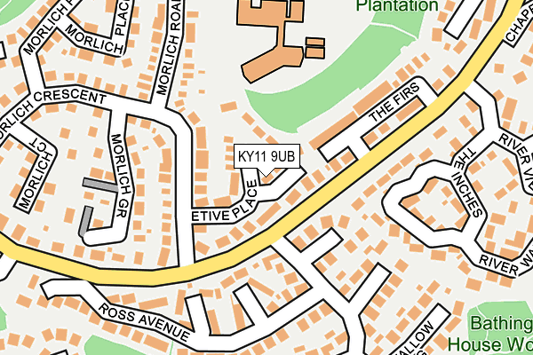 KY11 9UB map - OS OpenMap – Local (Ordnance Survey) KY11 9UB map - OS OpenMap – Local (Ordnance Survey)