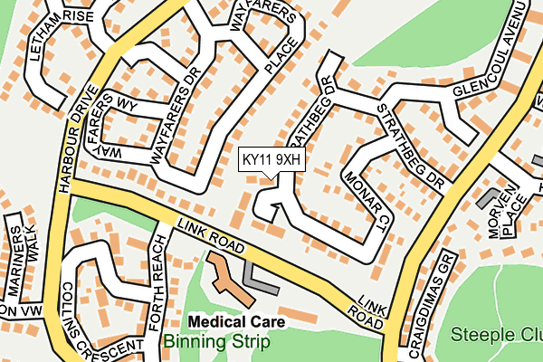 KY11 9XH map - OS OpenMap – Local (Ordnance Survey) KY11 9XH map - OS OpenMap – Local (Ordnance Survey)