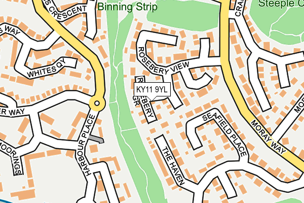 KY11 9YL map - OS OpenMap – Local (Ordnance Survey) KY11 9YL map - OS OpenMap – Local (Ordnance Survey)