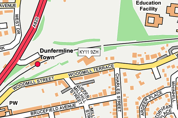 KY11 9ZH map - OS OpenMap – Local (Ordnance Survey)