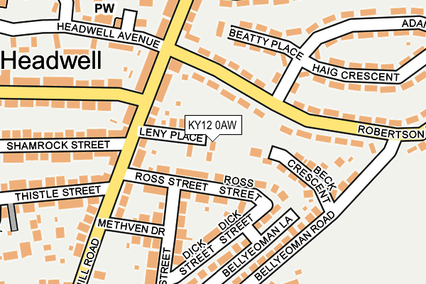 KY12 0AW map - OS OpenMap – Local (Ordnance Survey) KY12 0AW map - OS OpenMap – Local (Ordnance Survey)