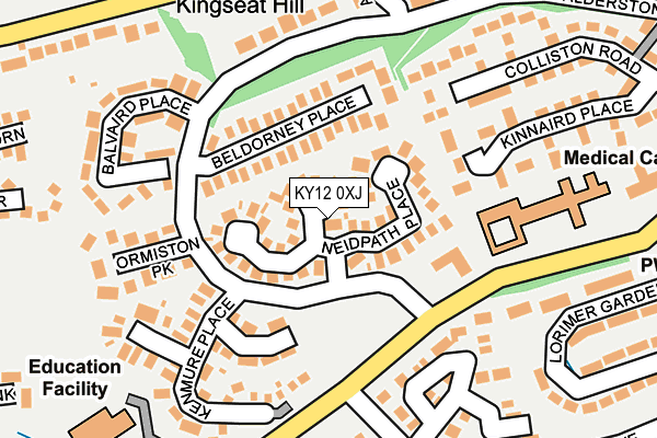 KY12 0XJ map - OS OpenMap – Local (Ordnance Survey)