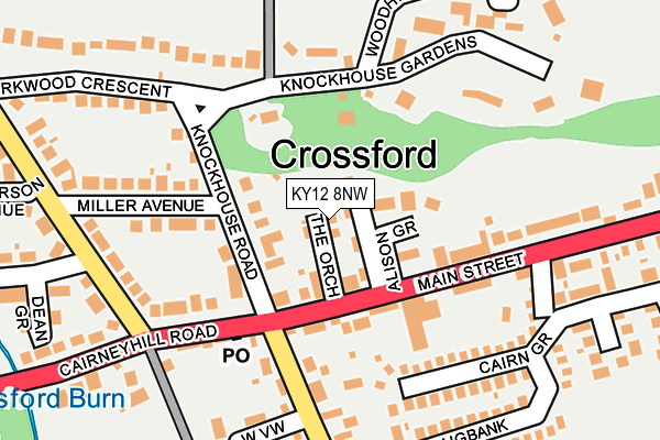 KY12 8NW map - OS OpenMap – Local (Ordnance Survey) KY12 8NW map - OS OpenMap – Local (Ordnance Survey)
