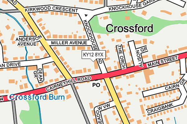 KY12 8YX map - OS OpenMap – Local (Ordnance Survey) KY12 8YX map - OS OpenMap – Local (Ordnance Survey)