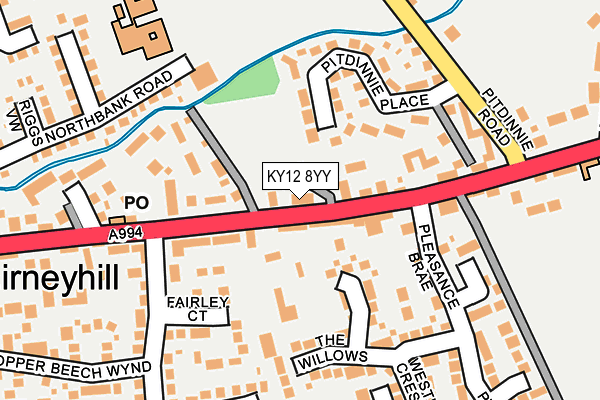 KY12 8YY map - OS OpenMap – Local (Ordnance Survey) KY12 8YY map - OS OpenMap – Local (Ordnance Survey)
