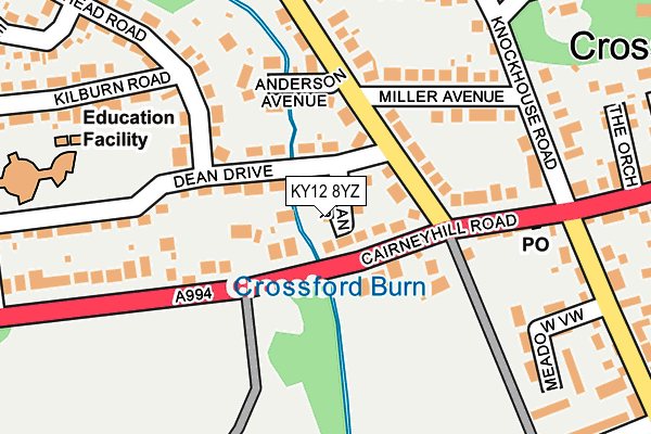 KY12 8YZ map - OS OpenMap – Local (Ordnance Survey) KY12 8YZ map - OS OpenMap – Local (Ordnance Survey)