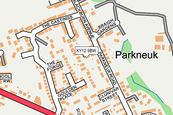 KY12 9BW map - OS OpenMap – Local (Ordnance Survey) KY12 9BW map - OS OpenMap – Local (Ordnance Survey)