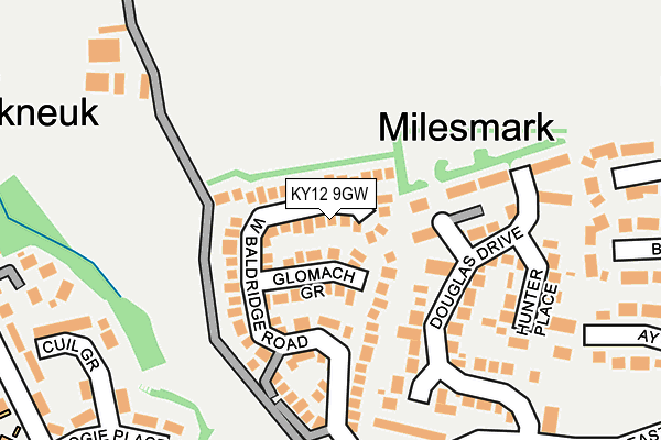 KY12 9GW map - OS OpenMap – Local (Ordnance Survey) KY12 9GW map - OS OpenMap – Local (Ordnance Survey)