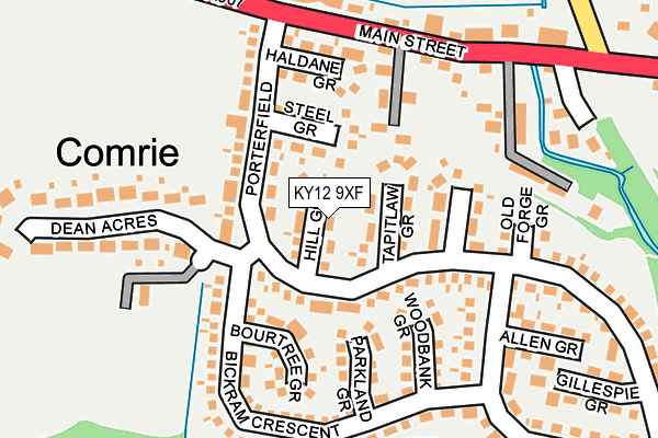 KY12 9XF map - OS OpenMap – Local (Ordnance Survey)